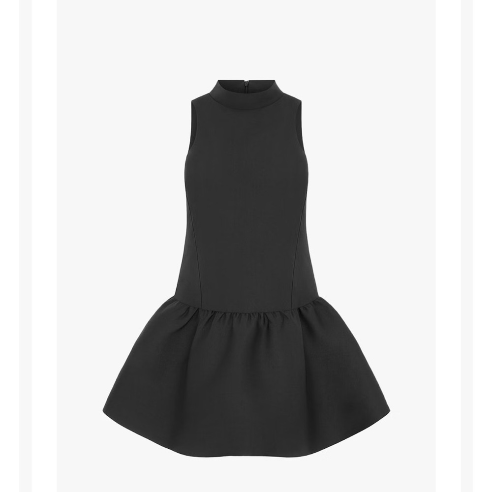 ALIGNE Black Mini Dress - Sleek Structured Profile